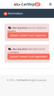 Get reminders on what matters, trucks, drivers, invoices due, late payment reminders